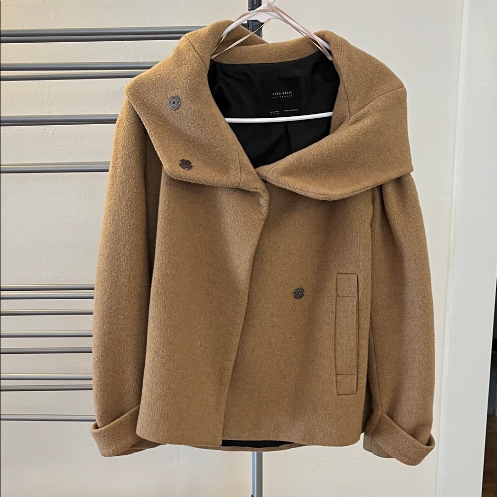 Zara Camel Pea Coat for Women